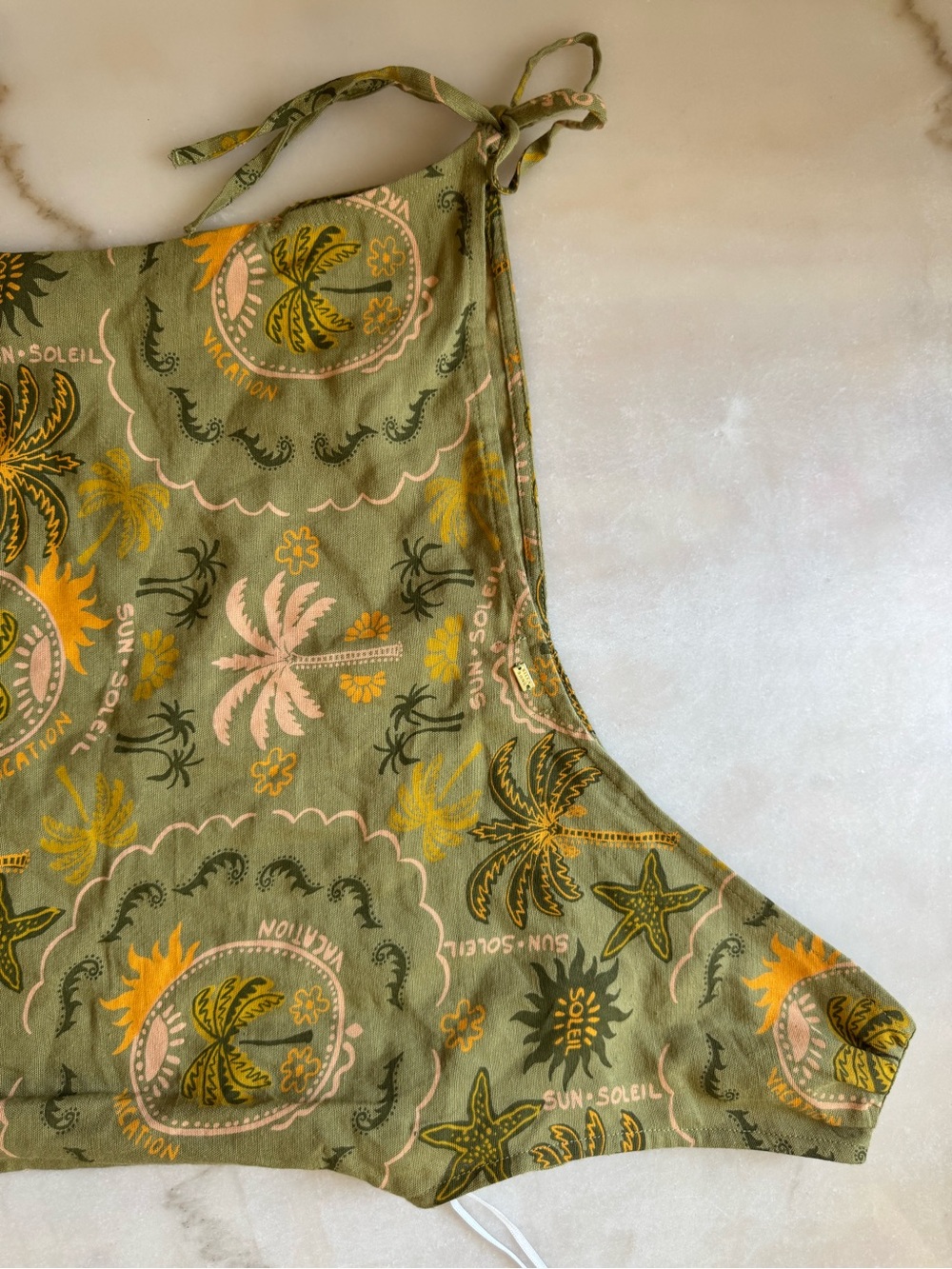 Billabong Olive Green Tropical Print Mini Skirt & Top Set - Picture 4 of 8